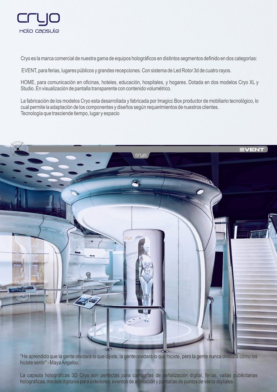 Cryo Event en espacio futurista