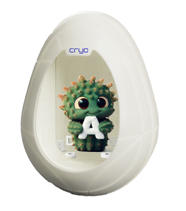 Mascota cactus en cápsula